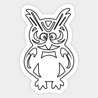 Funky Owl outline Sticker